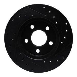 Chrysler Town & Country Brake Rotor (1) - Front Left - R1 Concepts - Drilled & Slotted - Black - `96-`00